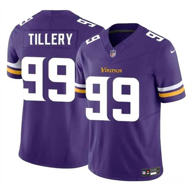 Men & Women & Youth Minnesota Vikings #99 Jerry Tillery Purple 2023 F.U.S.E. Vapor Untouchable Limited Stitched Jersey